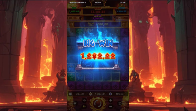 Treasures of Hades 2 — stór vinningur á stækkuðu 7×7 neti í spilakassa frá Rectangle Games