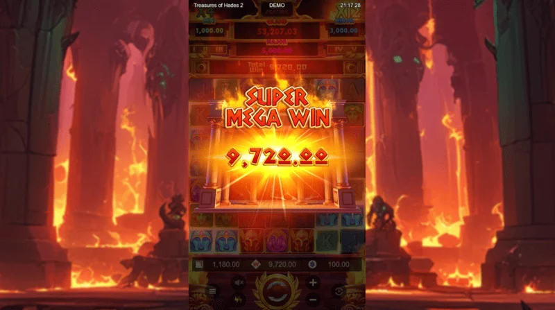 Treasures of Hades 2 — frábær ofurvinningur í Free Spins umferðinni með uppsöfnuðum margfaldara
